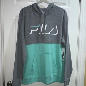 Fila Colorblock hoodie Sweatshirt Sz XL Logo Long Sleeve New